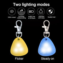 Load image into Gallery viewer, Pet Night Walking Safety Light Pendant Dog Puppy Led Silicone Triangle Glowing Collar Flashing Pendant Outdoor Hiking Backpack Bag Lights
