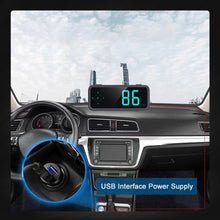 Load image into Gallery viewer, Car HUD GPS Display Digital Speedometer Time Clock Display Over-speed Alarm KMH MPH Switch Electronic Dog with Installation Bracket for Car Motorcycle
