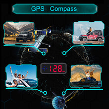 Load image into Gallery viewer, Car HUD GPS Display Digital Speedometer Time Clock Display Over-speed Alarm KMH MPH Switch Electronic Dog with Installation Bracket for Car Motorcycle

