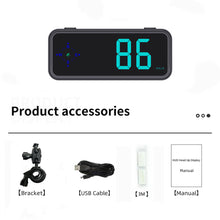 Load image into Gallery viewer, Car HUD GPS Display Digital Speedometer Time Clock Display Over-speed Alarm KMH MPH Switch Electronic Dog with Installation Bracket for Car Motorcycle
