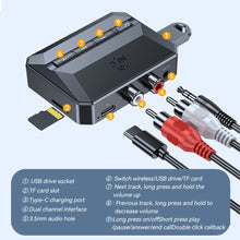 Load image into Gallery viewer, Car NFC Bluetooth 5.3 Audio Receiver with 3.5mm AUX RCA USB U-Disk/TF HIFI Stereo Music Wireless Adapter With Mic Kit Speaker
