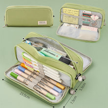 Load image into Gallery viewer, Kawaii Pencil Case Large Space Storage 3 Compartment Pouch Double Side Opened Student Stationery Desk Organizer School Supplies

