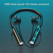 Load image into Gallery viewer, Wireless Headphones Bluetooth 5.0 Neckband Earphones Silicone Hifi 9D Stereo Sports Headset Halter Waterproof Magnetic Earbuds
