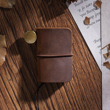 Load image into Gallery viewer, Tiny Genuine Leather Notebook Pocketbook Sketchbook Mini Vintage Retro Cute Kawaii Portable Daily Planner Organizer Travel Supplies
