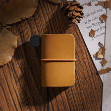 Load image into Gallery viewer, Tiny Genuine Leather Notebook Pocketbook Sketchbook Mini Vintage Retro Cute Kawaii Portable Daily Planner Organizer Travel Supplies

