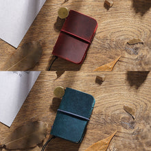 Load image into Gallery viewer, Tiny Genuine Leather Notebook Pocketbook Sketchbook Mini Vintage Retro Cute Kawaii Portable Daily Planner Organizer Travel Supplies
