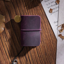 Load image into Gallery viewer, Tiny Genuine Leather Notebook Pocketbook Sketchbook Mini Vintage Retro Cute Kawaii Portable Daily Planner Organizer Travel Supplies
