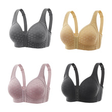 Load image into Gallery viewer, Middle-aged And Elderly Mothers' Front Button Bras Plus-size Wireless Bra Anti-sagging Gathered Underwear Soft Brassiere Intimates Female Lingerie
