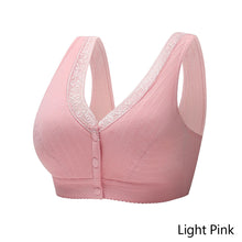 Load image into Gallery viewer, Front Button Bras Women's Plus-size Bra Middle-aged And Elderly Underwear Wireless Cotton Vest-type Underwear Intimates Female Lingerie
