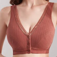 Load image into Gallery viewer, Front Button Bras Women's Plus-size Bra Middle-aged And Elderly Underwear Wireless Cotton Vest-type Underwear Intimates Female Lingerie
