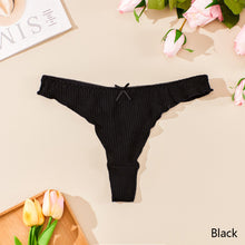 Load image into Gallery viewer, Sexy Cotton Thongs Women Bow Panties Solid Color Underwear Elastic Low Waist G-string Comfort Fit Women's T-Back Seamless Lingerie for Female
