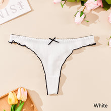 Load image into Gallery viewer, Sexy Cotton Thongs Women Bow Panties Solid Color Underwear Elastic Low Waist G-string Comfort Fit Women's T-Back Seamless Lingerie for Female
