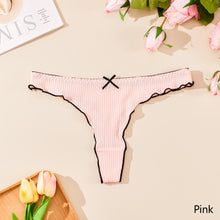 Load image into Gallery viewer, Sexy Cotton Thongs Women Bow Panties Solid Color Underwear Elastic Low Waist G-string Comfort Fit Women's T-Back Seamless Lingerie for Female
