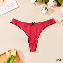 Load image into Gallery viewer, Sexy Cotton Thongs Women Bow Panties Solid Color Underwear Elastic Low Waist G-string Comfort Fit Women's T-Back Seamless Lingerie for Female
