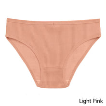 Load image into Gallery viewer, Double Layers Cotton Panties Sexy V-Shape Underwear For Woman Elastic Mid-Rise knickers Solid Colors Seamless Lingerie for Female

