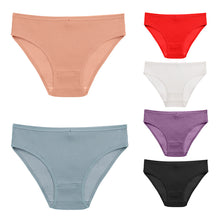 Load image into Gallery viewer, Double Layers Cotton Panties Sexy V-Shape Underwear For Woman Elastic Mid-Rise knickers Solid Colors Seamless Lingerie for Female
