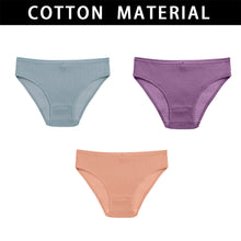Load image into Gallery viewer, Double Layers Cotton Panties Sexy V-Shape Underwear For Woman Elastic Mid-Rise knickers Solid Colors Seamless Lingerie for Female
