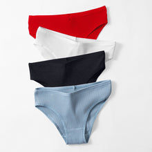 Load image into Gallery viewer, Double Layers Cotton Panties Sexy V-Shape Underwear For Woman Elastic Mid-Rise knickers Solid Colors Seamless Lingerie for Female
