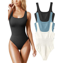 Load image into Gallery viewer, Square Neck Tummy Control Shapewear Bodysuit for Women Body Shaper Seamless Slimming Sheath Butt Lifter Tank Tops Female Sexy Ribbed Shapers Corset
