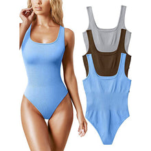 Load image into Gallery viewer, Square Neck Tummy Control Shapewear Bodysuit for Women Body Shaper Seamless Slimming Sheath Butt Lifter Tank Tops Female Sexy Ribbed Shapers Corset
