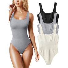 Load image into Gallery viewer, Square Neck Tummy Control Shapewear Bodysuit for Women Body Shaper Seamless Slimming Sheath Butt Lifter Tank Tops Female Sexy Ribbed Shapers Corset
