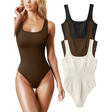 Load image into Gallery viewer, Square Neck Tummy Control Shapewear Bodysuit for Women Body Shaper Seamless Slimming Sheath Butt Lifter Tank Tops Female Sexy Ribbed Shapers Corset
