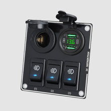 Load image into Gallery viewer, Multi-Switch Quick Charge Panel For 12/24V Car RV Yacht Steamship Retrofit Dual USB QC3.0 Phone Charger
