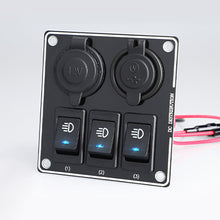 Load image into Gallery viewer, Multi-Switch Quick Charge Panel For 12/24V Car RV Yacht Steamship Retrofit Dual USB QC3.0 Phone Charger
