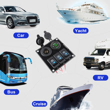 Load image into Gallery viewer, Multi-Switch Quick Charge Panel For 12/24V Car RV Yacht Steamship Retrofit Dual USB QC3.0 Phone Charger
