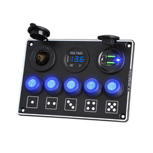 Load image into Gallery viewer, Super Fast Charge LED Voltmeter 12V/24V Car RV Modification Accessories Multi-Switch Waterproof Dust-Proof Mobile Phone Charger Panel
