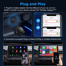 Load image into Gallery viewer, Universal 2 in 1 Wireless CarPlay Adapter Wireless Android Auto Adapter play Ai Box for Audi Mercedes Mazda Subaru Citroen Kia
