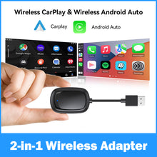 Load image into Gallery viewer, Universal 2 in 1 Wireless CarPlay Adapter Wireless Android Auto Adapter play Ai Box for Audi Mercedes Mazda Subaru Citroen Kia
