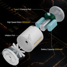 Load image into Gallery viewer, Portable Air Pump Outdoor Air Pump Mini Air Pump Swimming Ring Air Bed Air Pump Multi-function Vacuum Air Pump
