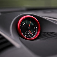 Load image into Gallery viewer, Aluminium Alloy Car Clock Decoration Ring Stopwatch Compass Stopwatch Sticker Decoration Trim For Porsche Cayenne Macan Panamera 911 718
