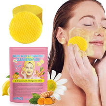 Load image into Gallery viewer, 40pcs/pack Turmeric Kojic Acid Cleansing Pads Daily Cleaning Exfoliating Gentle Moisturizing Non-irritatin Cotton Pads Skin Care Tool
