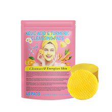 Load image into Gallery viewer, 40pcs/pack Turmeric Kojic Acid Cleansing Pads Daily Cleaning Exfoliating Gentle Moisturizing Non-irritatin Cotton Pads Skin Care Tool
