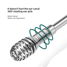 Load image into Gallery viewer, 6pcs/set Portable Keychain Leather Case Stainless Steel Ear Pick Spiral Ear Wax Removal Household Ear Cleaning Tool

