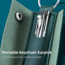 Load image into Gallery viewer, 6pcs/set Portable Keychain Leather Case Stainless Steel Ear Pick Spiral Ear Wax Removal Household Ear Cleaning Tool
