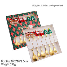 Load image into Gallery viewer, Stainless Steel Christmas Snowman Santa Claus Fork Spoon Ice Cream Spoon Coffee Stirring Spoon Dinner Teaspoon Kitchen Supplies Dessert Fork
