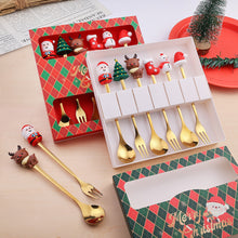Load image into Gallery viewer, Stainless Steel Christmas Snowman Santa Claus Fork Spoon Ice Cream Spoon Coffee Stirring Spoon Dinner Teaspoon Kitchen Supplies Dessert Fork
