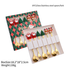 Load image into Gallery viewer, Stainless Steel Christmas Snowman Santa Claus Fork Spoon Ice Cream Spoon Coffee Stirring Spoon Dinner Teaspoon Kitchen Supplies Dessert Fork
