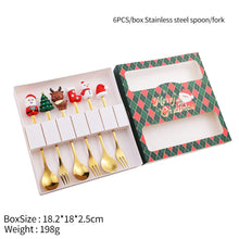 Load image into Gallery viewer, Stainless Steel Christmas Snowman Santa Claus Fork Spoon Ice Cream Spoon Coffee Stirring Spoon Dinner Teaspoon Kitchen Supplies Dessert Fork

