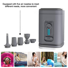Load image into Gallery viewer, Electric Air Pump Portable Wireless Air Compressor Inflator/Deflator Pumps for Inflatable Cushions Air Beds Boat Swimming Ring
