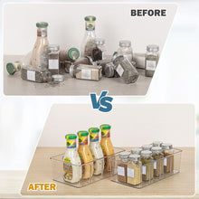 Load image into Gallery viewer, Refrigerator Organizer Bin 4 Grids Clear Food Storage Box Fridge Organizer Bins with Vegetable Fruit Pantry Organization Kitchen Accessories
