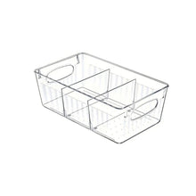 Load image into Gallery viewer, Refrigerator Organizer Bin 4 Grids Clear Food Storage Box Fridge Organizer Bins with Vegetable Fruit Pantry Organization Kitchen Accessories
