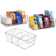 Load image into Gallery viewer, Refrigerator Organizer Bin 4 Grids Clear Food Storage Box Fridge Organizer Bins with Vegetable Fruit Pantry Organization Kitchen Accessories
