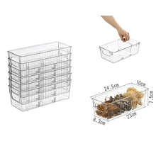 Load image into Gallery viewer, Refrigerator Organizer Bin 4 Grids Clear Food Storage Box Fridge Organizer Bins with Vegetable Fruit Pantry Organization Kitchen Accessories
