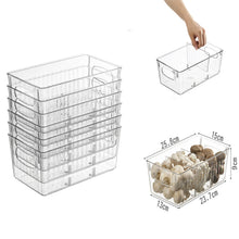 Load image into Gallery viewer, Refrigerator Organizer Bin 4 Grids Clear Food Storage Box Fridge Organizer Bins with Vegetable Fruit Pantry Organization Kitchen Accessories
