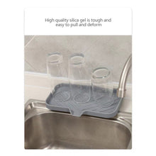 Load image into Gallery viewer, Silicone Dish Drying Mat Kitchen Sink Sponge Holder Drain Pad Soap Dish Storage Tray Self Draining Organizer Anti-slip Storage Rack Bathroom Supplies

