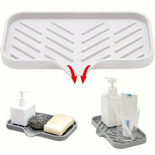 Load image into Gallery viewer, Silicone Dish Drying Mat Kitchen Sink Sponge Holder Drain Pad Soap Dish Storage Tray Self Draining Organizer Anti-slip Storage Rack Bathroom Supplies
